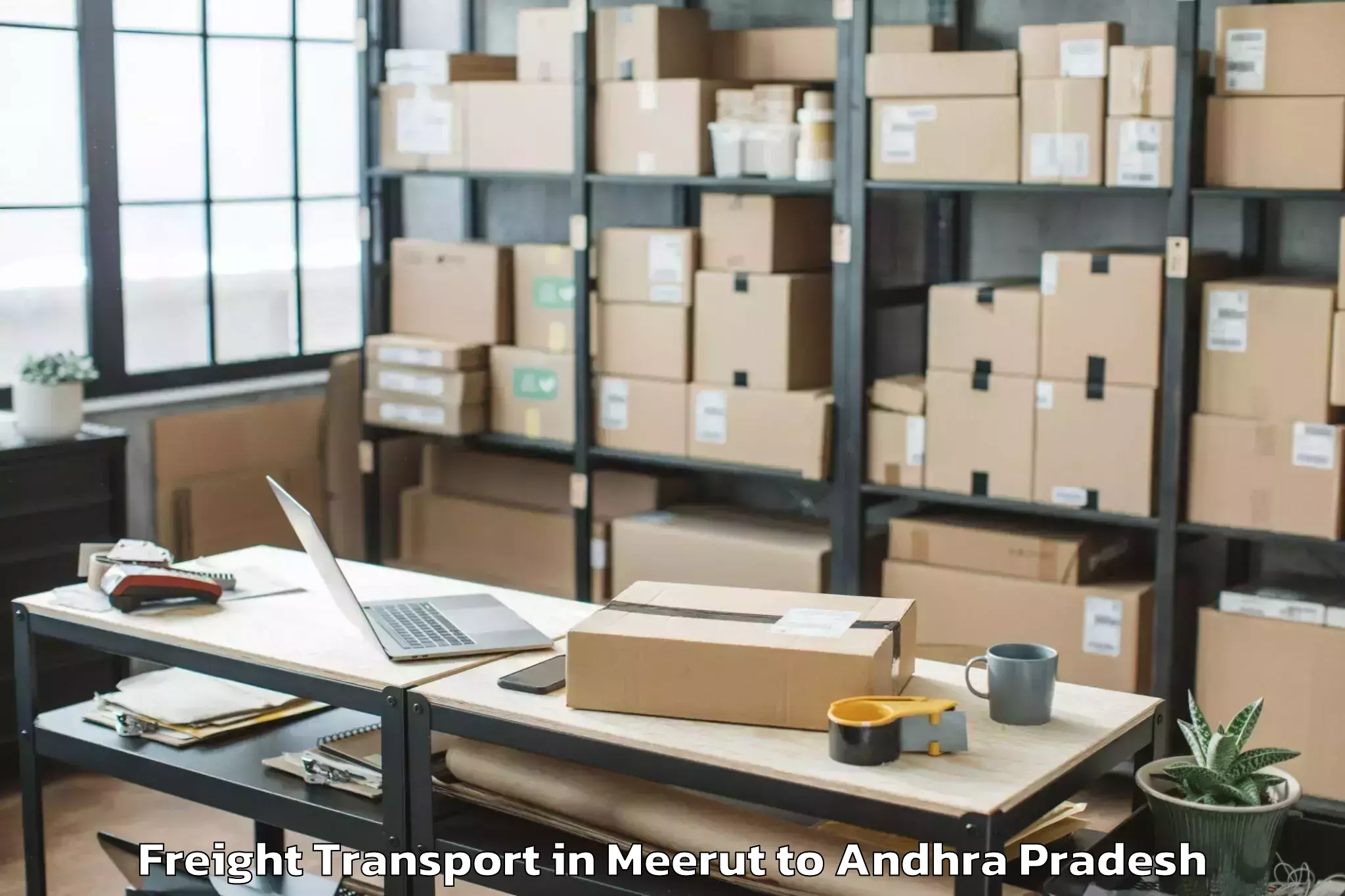 Reliable Meerut to Vajrapukotturu Freight Transport